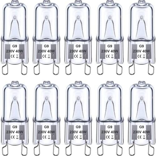 10pcs G9 220V 25W 3000-3500K Warm White Halogen Bulb Light Globe Lamp Free Shipping