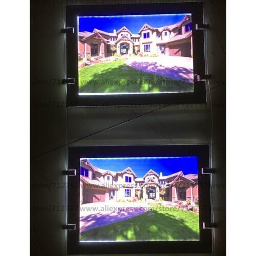 10PCS Ultra Slim A4 Single Sided LED Magnetic Panel Estate Agent Display, Cable Hanging Wire Window Displays