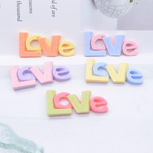 10Pcs 41*18mm Candy Love Letter Simulation Scrapbook Home DIY Decoration Headwear Hair Clips Bow Accessories