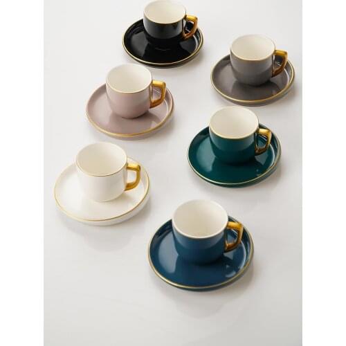 12 Pcs Colorful Coffee cup Porcelain 6 Set Gorgeous Turkish Coffee Cup Set Gift for Christmas Gift for Housewarming