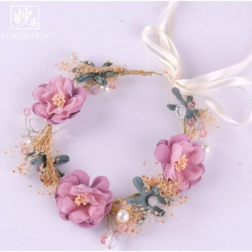 2018, is the bride simulation flower wreath wreath headdress Korea cross-border cane wreath tire wholesale the bride