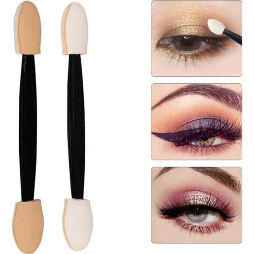 25PCS Disposable Eyeshadow Brush Dual Sided Sponge Nylon Sets Make up Eye Shadow Brushes For Cosmetic Applicator Double-head new