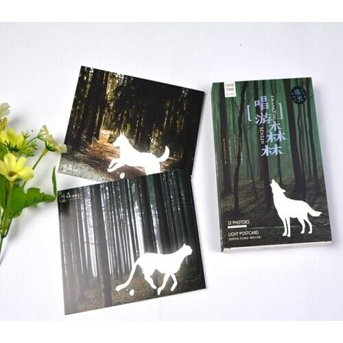 32Sheets/Set Singing in the forest luminous series Postcard/Greeting Card/Message Card/Birthday Letter Envelope Gift Card