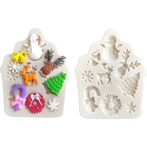 3D Christmas Silicone Fondant Mold Cake Chocolate Decorating Baking Mould Tools Cake Baking Accessories