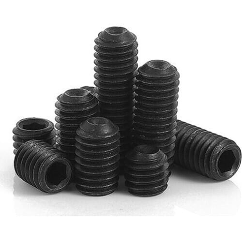 60pcs Set Screw Cup Point Set Screw M2 M3 M4 M5 M6 Carbon Steel Hex Socket Set Screw Headless Set Screws With Hex Socket Wrench