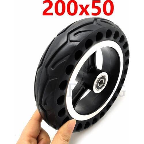 Electric Scooter Accessories 200x50 Honeycomb Through Hole Solid Wheel Tyrw 8 Inch Scooter Solid Tire with Alloy Hub