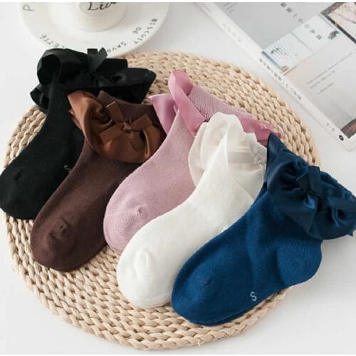 Satin Lace Socks Princess Lace Sock Baby Girl Party Sock New Fashion Kids Girl Bow 2019 Infant Hand Sewing Girl Ordinary Socks