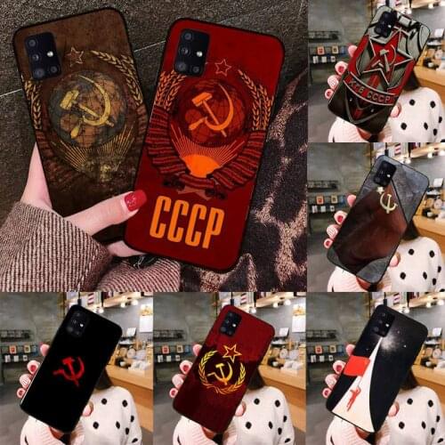Soviet Union USSR Flag Phone Case black For Samsung galaxy S 21 20 10 8 A 51 71 50 21s 70 40 20 20e note 10 plus Ultra 5g fe