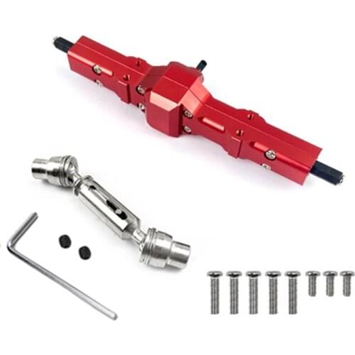 For WPL D12 1/12 RC Car Upgrade Parts Metal Rear Bridge Axle Gear Box with Drive Shaft Replacement Accessories