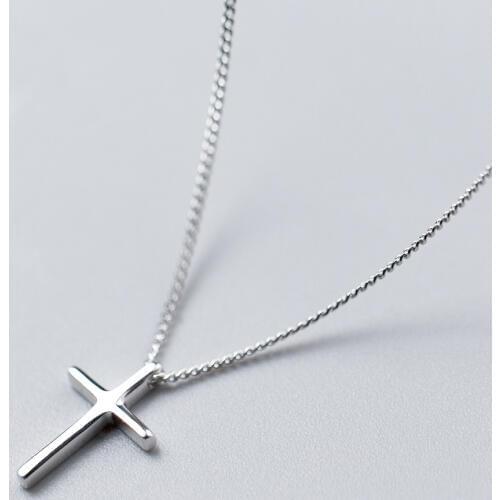 MloveAcc Classical 925 Sterling Silver Lucky Cross Pendant Necklaces for Women Valentines Day Gift