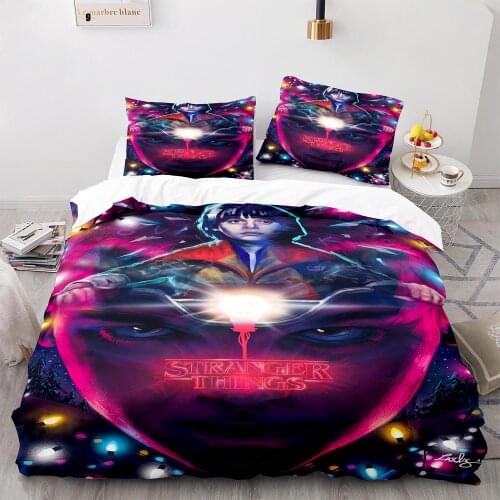 Stranger Things Bedding Set Single Twin Full Queen King Size Stranger Things Bed Set Childrens Kid Bedroom Duvetcover Sets 007
