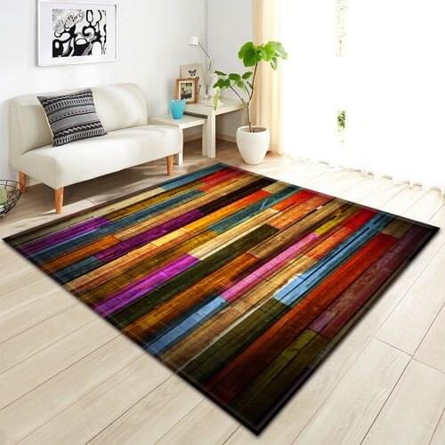 Living Room Carpet Home Decoration Kids Bedroom Bedside Rugs Wood Grain Pattern Childrens Anti-Slip Hallway Balcony Floor Mat