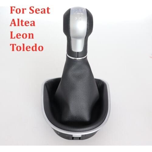 For Seat Altea Leon II Toledo III 2004-2012 5/6 Speed Car Gear Shift Knob GaiterManual Stick Leather Boot Cover Case Accessory