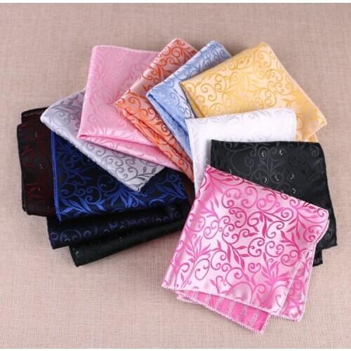 Linbaiway 23*23cm Polyester Handkerchief for Mens Suits Pocket Square for Wedding Scarves Vintage Fabric Hankies Custom Logo