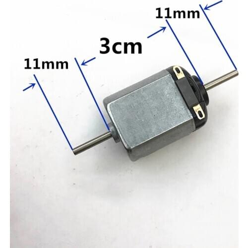 DC 1.5V-3V 14000RPM Mini 130 Motor Dual Shaft Double 2mm Axis DIY Hobby Toy Car Fan Model Micro 15mm*20mm Electric Motor