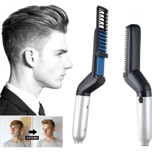 Multifunctional Men Hair Comb Brush Quick Beard Straightener Styling Accessories Curling Curler Beauty Hair Styling Tools
