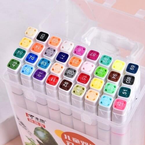 Washable Double Headed Art Marker Pen For Children Drawing Graffiti Watercolor Pens Sketching Markers For Manga Art Supplies