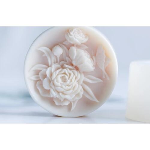Soap Flower Silicone Mould Butterfly Love Flowers Stereo DIY Handmade Soap Silicone Mold Clay Resin Aroma Round Peony Flower