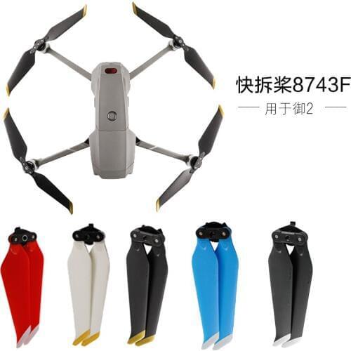 Nonoriginal 2 Pairs 8743F CW CCW For DJI Mavic 2 Pro Zoom Propeller 8743F Low Noise Propellers Quick-Release Blade Prop color
