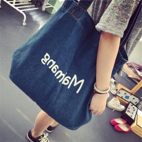 New Fashion Womens Canvas Bag Korean Shoulder Bag Cowboy Bag Street Fashion Womens Bag Handbags High Quality Bolsa Feminina