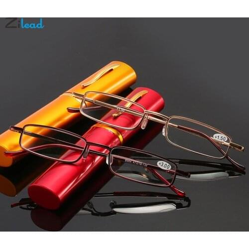 Zilead Metal Small Frame Reading Glasses Anti Blue Rays Presbyopia Eyewear Prescription Optical Hyperopia Eyeglasses With+1 to+4
