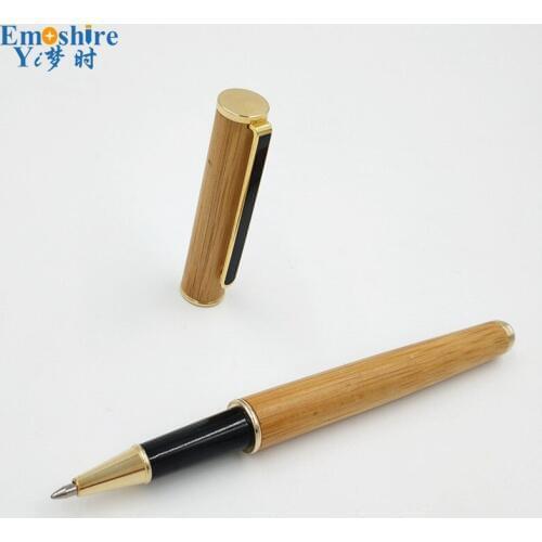 Wholesale Lapiceros Creativos Bamboo Roller Ball Pen Branding Ballpoint Pen for Writing Smooth Opening Ceremony Gifts P069