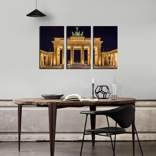 Brandenburg Gate Night View Posters Wall Art Prints Landscape Picture for Living Room Restaurant Wall Decor Modular Artwork Gift
