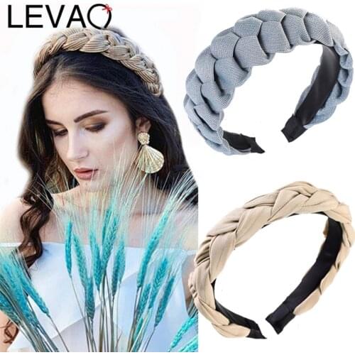 LEVAO Braid Headbands Twist Plaid Headband Female Elegant Bezel Turban Women Hairbands Girls Hair Accessories Hair Hoop Headwear
