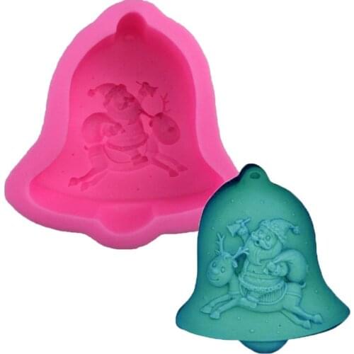 LXYY Christmas Elderly Bell Elk Cake Mould DIY Silicone Fondant Baking Tools Clay Soap Molds