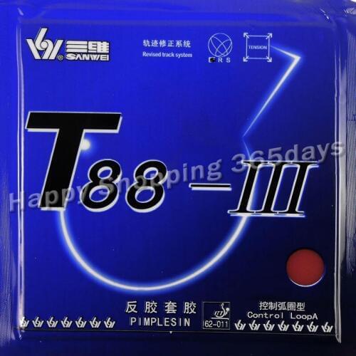 Sanwei T88- III (T88-3, T88 3) pips-in table tennis / pingpong rubber with sponge