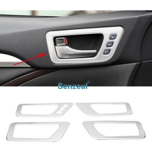 Senzeal 4PCS ABS Car Inner Door Handle Bowl Trim Cover for Toyota Highlander 2014 2015 2016 2017 2018 2019 High Configuration