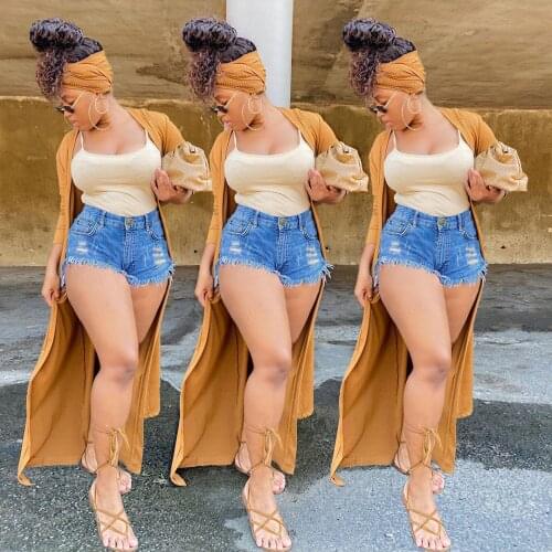 Shorts Women Harajuku Europe United States Big Yards Ladies Fashion Irregular Denim Shorts Shorts Jeans Feminino WYM9024