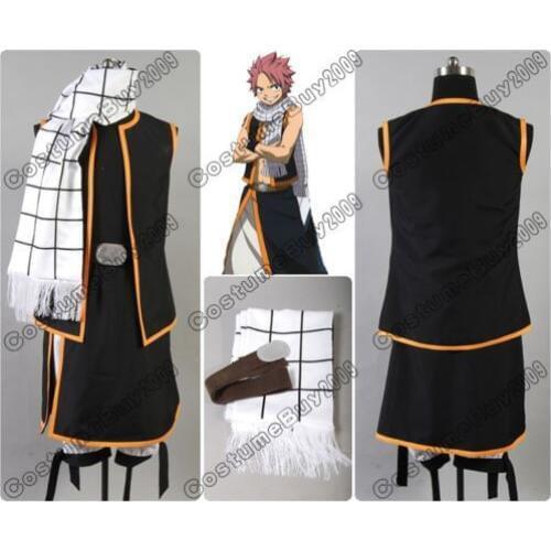 Fairy Tail Natsu Dragneel Cosplay Costume with Scarf