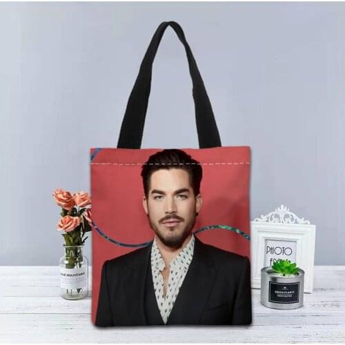 Adam Lambert Handbag Foldable Shopping Bag Reusable Eco Large Unisex Canvas Fabric Shoulder Bags Tote Grocery Cloth Pouch 0603