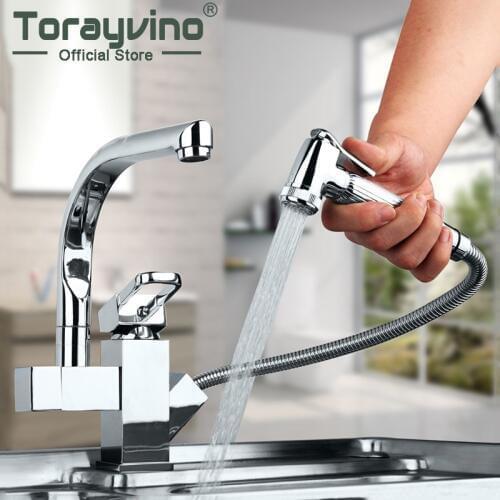 Torayvino Solid Brass Kitchen Mixer taps hot and cold Kitchen Tap Single Hole Water Tap Kitchen Faucet torneira cozinha