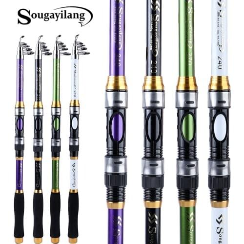 Sougayilang NEW 1.8M -3.3M Carp Fishing Rod Feeder Hard GLASS Fiber Telescopic Fishing Rod Spinning Fishing Pole Sea Pole