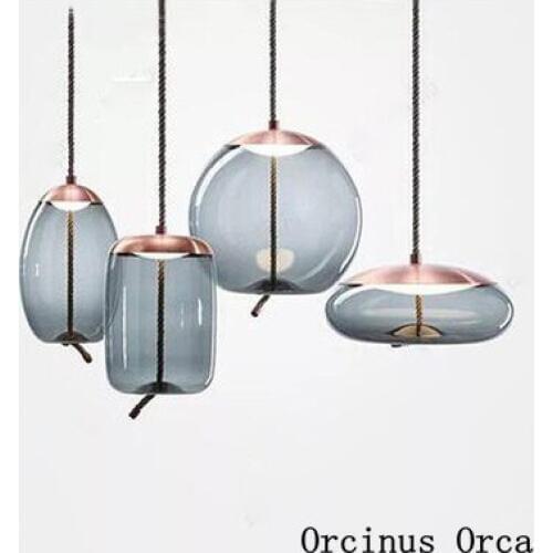 Nordic Modern Simple Glass Chandelier Bar Restaurant Post-bar Modern Creative Individual Single Head Chandelier