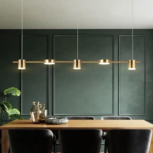 Modern LED bar chandelier luxury living room long chandelier Nordic gold / black restaurant bedroom home decoration lamps