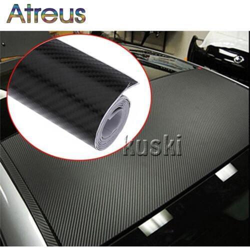 Atreus 30cmx127cm Carbon Fiber Car Styling Stickers For Jeep Renegade Wrangler Grand Cherokee Acura IX25 Mini Cooper Accessories
