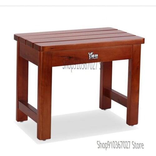 Cedar Foot Bath Stool Bathroom Shower Room Stool Anticorrosive Curved Makeup Stool Dining Stool