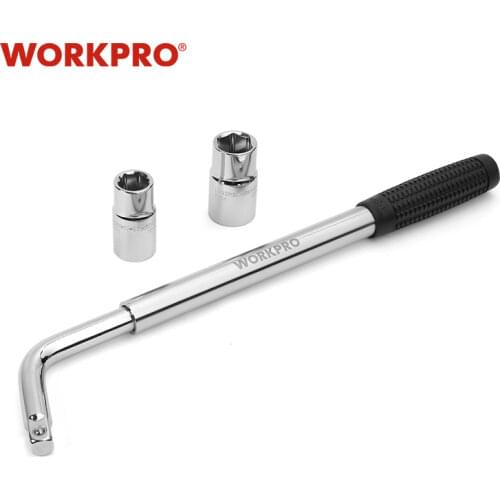 WORKPRO Telescoping Lug Wrench Spanner Lug Wheel Wrench with Sockets Wrench Car Repair Tools 17/19, 21/23mm