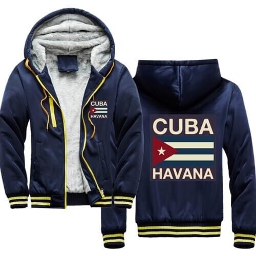Winter Fashion Men Thicken Sweatshirt Cuba havana Hoodies Hip Hop Jacket Top Harajuku Streetwear mens clothing