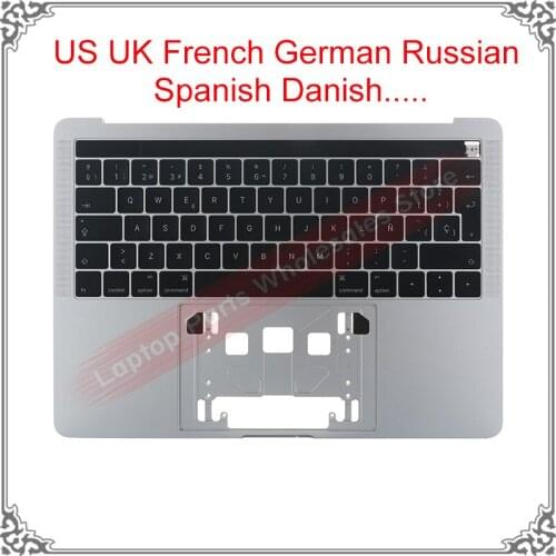A1706 Top Case For Macbook Pro Retina 13.3'' Palmrest TopCase US UK Russian Germany Spanish France Keyboard+touchbar+backlight