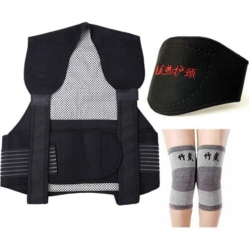 Tourmaline Self-heating Magnetic Therapy Belt Waist Support Kneepad Shoulders Sweater Vest Waistcoat Warm Back Pain Nursing