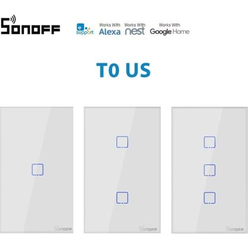 SONOFF T0 US TX-Series WiFi Smart Wall Switch DIY Modules eWelink APP Remote Voice Control Compatible With Alexa Google Home