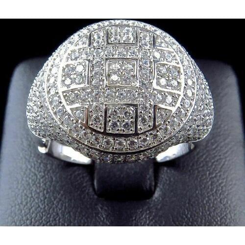 Vintage Ethnic style full of Zirconia Ring for men and women Creative Stainless Steel Male Gift Engagement Jewelry Accessories