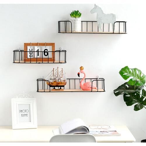 Ynaayu 1pc Pink Hooks Iron Frame Storage Rack Simple Wall Shelf Ornaments Home Decorate Ins Style Housekeeper