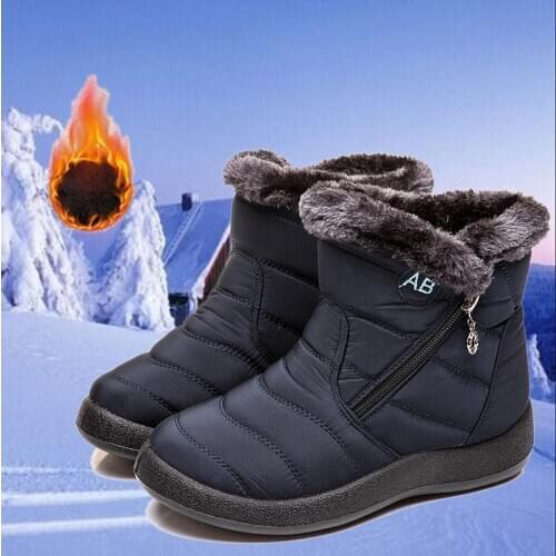 Women Boots Winter Warm Snow Boots Women Waterproof Fabric Ankle Boots For Female Winter Shoes Woman