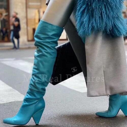 Womens Over-the-knee Boots 2021 Newest Winter Designer Shoes Woman Sexy Thigh High Boots Pointed-Toes Spike Heels Boots Woman
