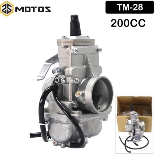 ZS MOTOS Motorcycle Mikuni 28mm TM28 Flat Slide Carburetor For Honda For Yamaha Performance Fit 200CC Engine Carb Mikuni TM28